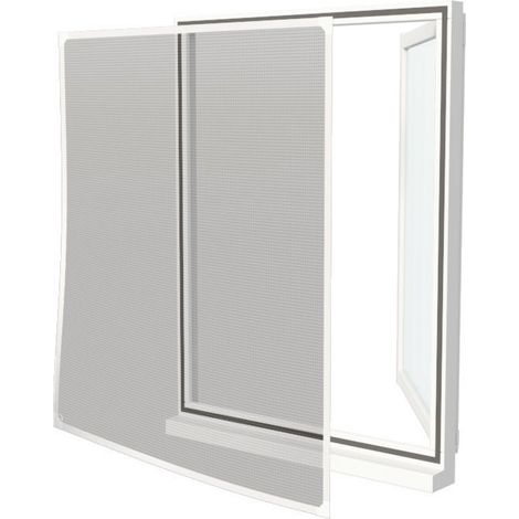 Avosdim – Moustiquaire cadre aimanté sans perçage 100 x 120 cm – Fixation magnétique – Toile en fibre de verre enduite de PVC – Blanc