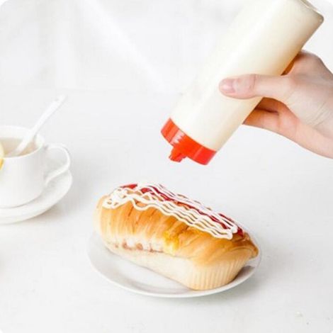 2 Flacons Souples à Sauce Poreux, Distributeurs d'Assaisonnement Anti-Fuite pour Ketchup, Moutarde, Huile d'Olive, Lot de 2 (1/3)