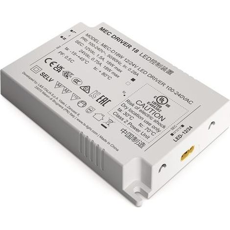 LED Convertidor 100-240 V/CA 12+24V CC L.110mm 18 W blanco liso L&S (1/2)