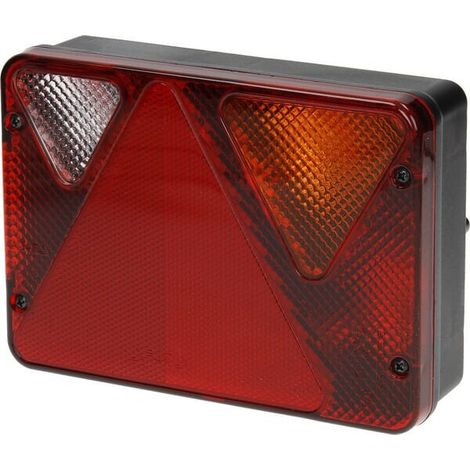 Fanale posteriore rettangolare rosso/arancioe fissaggio a vite 188x51x135mm 5-pin/4-pin'Ajba AJBA LA82130