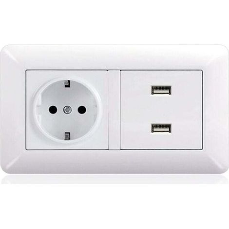 Prise USB Secteur Multiple, Chargeur USB Multiprises avec 1 Sortie AC, 3 Ports USB, Prise Murale Electrique Compatible avec iPhone/iPad, Idéal pour Chambre Bureau Domicile(blanc, arc) (1/3)