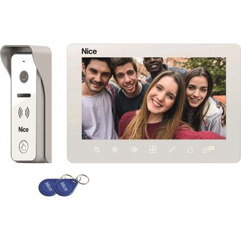 Nice – Visiophone filaire avec caméra HD – Moniteur intérieur avec écran haute-résolution – Alimentation secteur – Communication vidéo 60s (1/4)