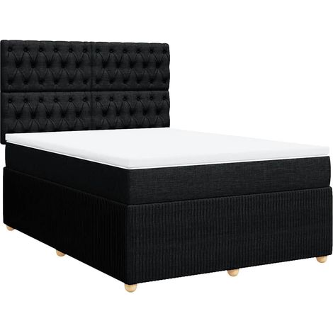 Maison Exclusive - Boxspringbett mit Matratze Schwarz 160x200 cm