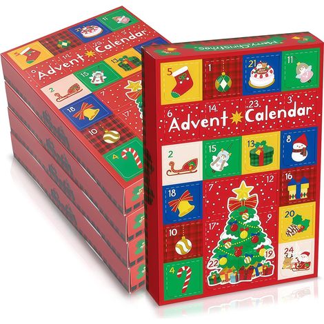 5 pièces Boîtes Calendrier de l'Avent Vide à Remplir,24 DIY Boîtes Cadeau Noël,Applicable à pour Bonbons,Chocolats,Décorations de et Calendriers de l’Avent,Les Mariages,Les Anniversaires,Noël,Cadeaux (1/5)