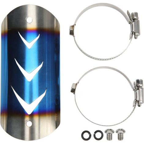 Tapa térmica de acero sin protector de silenciador de motor, Erdor -itsostotorcyclesless Steelotorcycle Heat Heat (azul quemado). (1/5)
