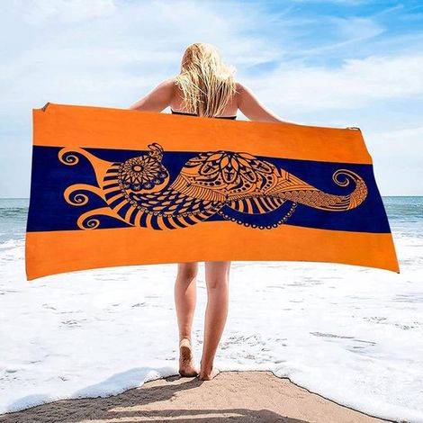 Telo mare double-face – Grande formato (180x90 cm) – Microfibra leggera – Resistente alla sabbia – Unisex – Ideale per viaggi, vacanze e nuoto – Stile D (1/5)