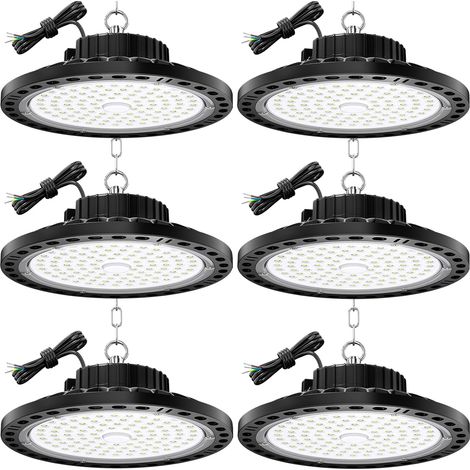 LED Industrielle 100W 6 Pièce, Lampe Atelier Eclairage Garage 10000LM avec Chaîne Métallique 30CM, Driver, 6500K IP65 Projecteur LED Intérieur pour Entrepôts Usines (1/5)