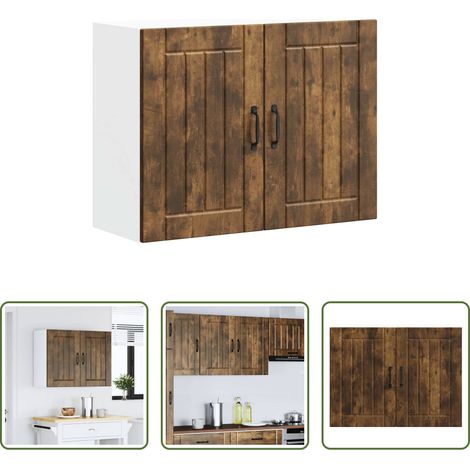 vidaXL Meuble murale cuisine - Armoire murale de cuisine Lucca chêne fumé bois ingénierie (1/5)
