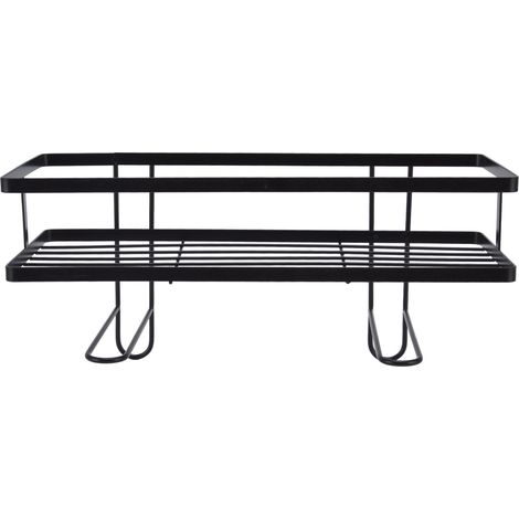 Porte-objet WC noir en fer, étagère de réservoir de toilettes sans perçage, range-cuvette pour salle de bain (1/5)