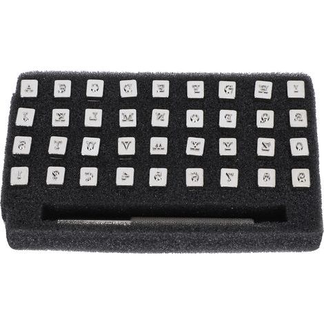Set mit 36 Lederlochern, Alphabet, Zahlen, Gravur, 1-teiliger Griff, Bastelwerkzeug, 3,5 mm (1/5)