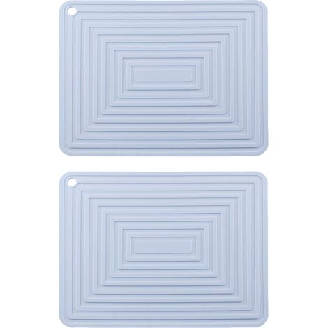 Dessous de plat en silicone pour plats chauds/manique résistante à la chaleur, antidérapant, épais et flexible, pour table de cuisine (bleu clair) (1/5)
