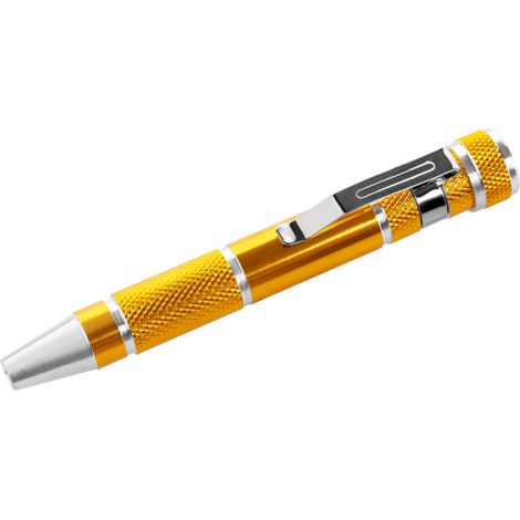 Tournevis de précision Rebel, 9 embouts, format de poche, SL/PH/Torx (1/4)