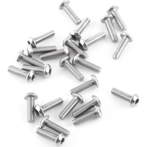 Ensemble de 300 vis, boulons, écrous et rondelles à tête hexagonale creuse M3 en acier inoxydable 304