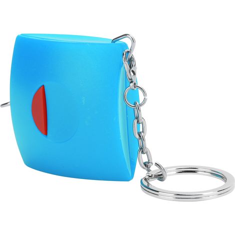 Mini ruban à mesurer rétractable automatiquement en PVC bleu, idéal pour la couture, les travaux manuels et le dessin. (1/5)