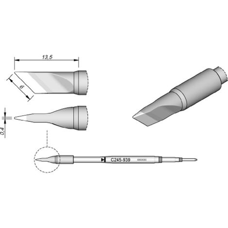 JBC Tools Panne de fer à souder couteau lame 45° Contenu 1 pc(s) (1/3)