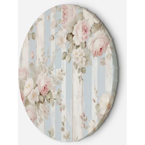 Tableau sur toile Image circulaire Fleurs Shabby Chic 60x60 (1/5)
