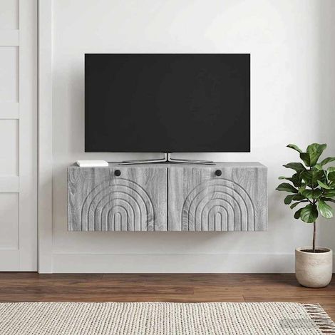 Wandmontierter TV-Schrank Graues Sonoma 98 x 31 x 30 cm (1/5)