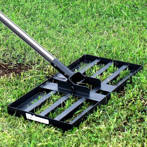 Râteau niveleur de pelouse Walensee, raclette à gazon, outil de nivellement de pelouse sans effort, râteau de ponçage de pelouse avec manche en acier inoxydable, scarificateur Gardena pour jardin et t (1/5)
