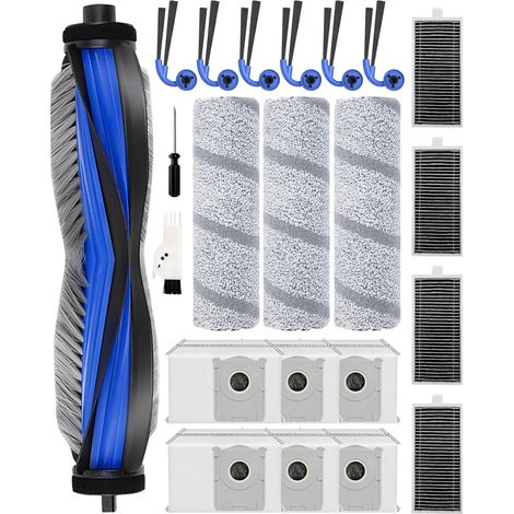 22 Zubehörteile für Saugroboter: Hauptbürste, Seitenbürsten, Staubbeutel, Filter, Waschwalzen (1/5)