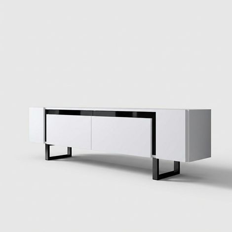 Mobili TV, tavolo TV, credenza bassa Stand Bianco Nero