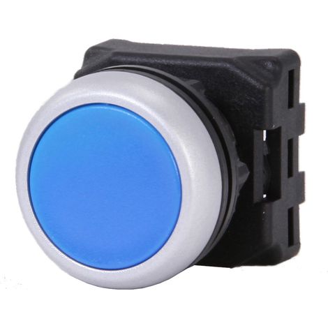 Tête de bouton-poussoir RS PRO Bleu, Retour par ressort, Ø découpe 22mm ( Prix pour 1 )