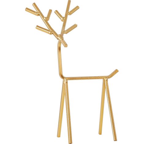 Présentoir à bijoux géométrique simple en fer doré, en forme de cerf, pour la maison ou le bureau. (1/5)