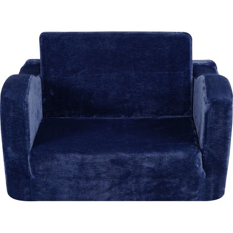 Mophorn 2-in-1-Kleinkindcouch, umwandelbares Schlafsofa und Liege, Kinderstuhl, Spielzimmermöbel für Jungen und Mädchen, Blau (1/5)