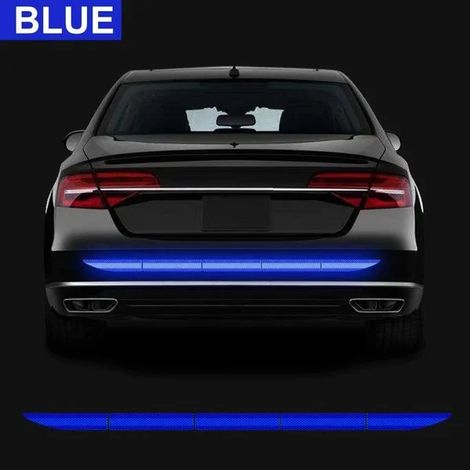Autocollant de voiture avertissement réfléchissant ruban de sécurité avertissement anti-collision autocollant réfléchissant pour coffre d'automobile bleu (1/4)
