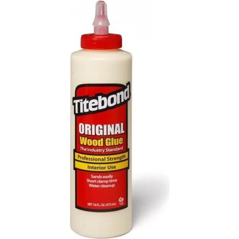 Colle à bois Titebond Original 473 ml – Prise rapide pour bois dur et tendre – Soluble à l'eau – Nettoyage facile avec chiffon humide