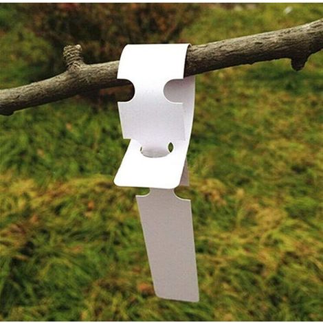 200 étiquettes en plastique blanc de 2 x 20 cm pour plantes et arbres pour les tuteurs de jardin ou de pépinière avec une grande surface d'écriture blanche (1/4)