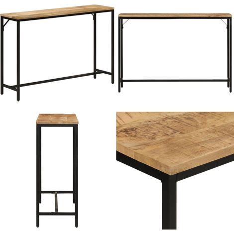 Konsolentisch 110x30x75 cm Raues Massivholz Mango und Eisen - Konsolentisch - Wohnzimmermöbel - Holzmöbel - Esszimmertisch - Sideboard - Home & Living (1/5)