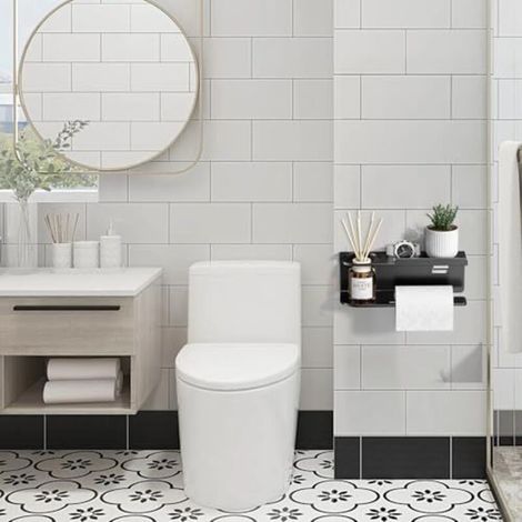 Porte-papier toilette sans perçage, porte-papier toilette autocollant, porte-papier toilette, porte-rouleau de papier toilette montage mural, support WC en acier inoxydable, porte-rouleau de papier to (1/4)