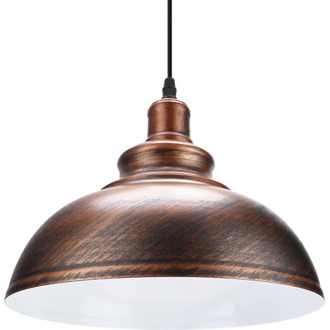 Suspension style industriel moderne avec couvercle de pot, idéale pour salle à manger ou bureau. Décoration de plafond. Diamètre : 30 cm. Couleur : bronze. (1/5)