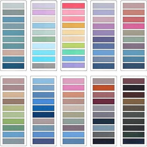 2000 marcapáginas autoadhesivos con regla incorporada, 10 colores y estilos diferentes, blocs de notas, etiquetas para escribir (1/5)