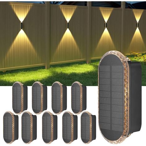Lampe Solaire Exterieur Applique: Lot De 10 Up Down lumiere Murale Jardin (1/5)