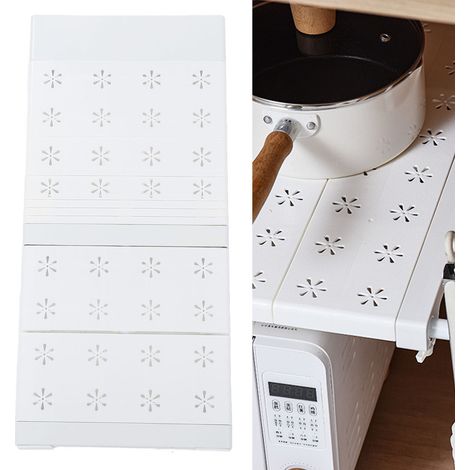Étagère extensible de garde-robe à tension sans perforation 20KG avec séparation pour cabinets et salle de bain, ajustable longueur 41‑52cm / 16.1‑20.5in (1/5)