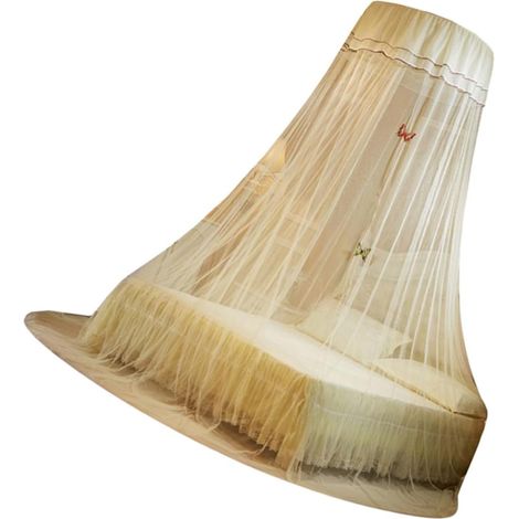 Ciel de lit Hemobllo en polyester beige avec armature fer (1/5)