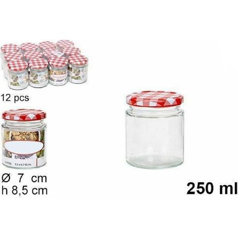 TrAdE Shop Traesio - Set 12 Pezzi Contenitore Barattolo In Vetro Con Coperchio Barattolini 250ml -