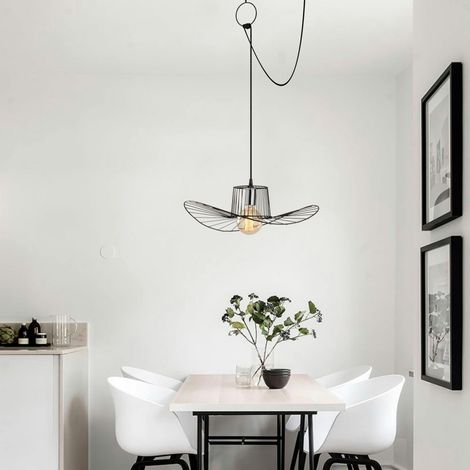 Suspension design noire filaire ondulée, avec anneau SINOP (1/5)