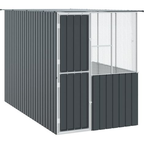 Vidaxl – Cage pour oiseaux extérieure anthracite 165 x 318 x 200 cm – Acier galvanisé résistant aux intempéries – Espace de vie spacieux pour vol et jeu