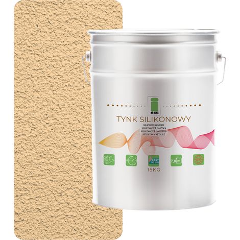 Außenfassadenputz aus Silikon, gelb-beige, 1,5 mm, Premium, 15 kg (1/5)