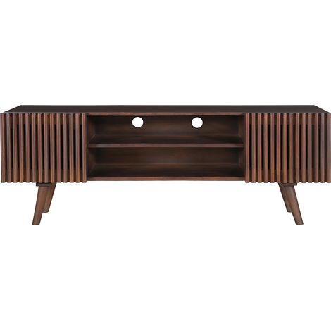 Mobile TV legno massello di mango scuro con ante scorrevoli L140 cm ALBA