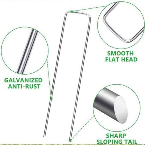 Piquets de Jardin - Fixation de Tissu de Mauvaises Herbes - 50 PCS /4 Rondelle (1/4)