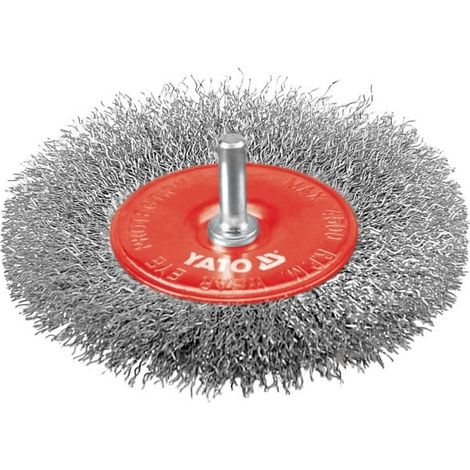 Spazzola a disco da 100 mm con gambo, filo in acciaio inox
