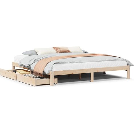 Maison Exclusive - Giroletto con Cassetti 180x200 cm in Legno Massello di Pino