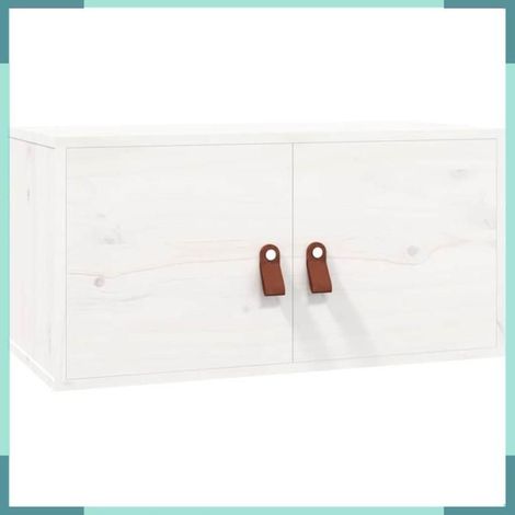Armoire murale - 818368 - Lot 2 pcs - Pin massif blanc - 60 x 30 x 30 cm (1/5)