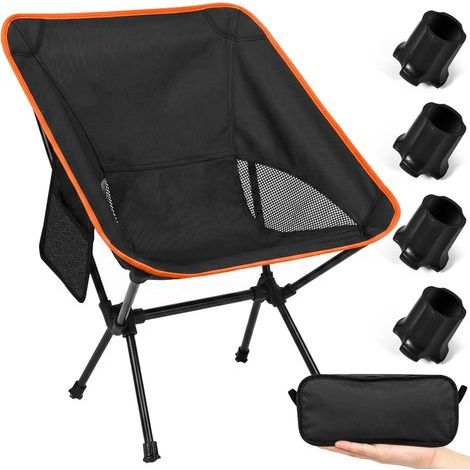 Tragbare, faltbare Campingstühle, kompakt, ultraleicht und tragbar, mit Tragetasche für Picknicks, Camping, Angeln, Wandern und Outdoor-Aktivitäten (1/5)