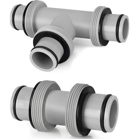 Raccord de tuyau de pompe de filtration 2 pièces, raccord de tuyau de piscine 1,5 à 1,5 po, 2 et 3 têtes, joint en T (1/5)