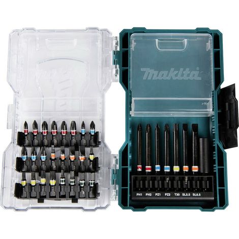 Makita E-07076 32 PC Black Colour Coded Screwdriver Drill Bit Set Clear Case (1/5)
