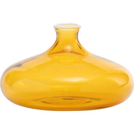 Vasetto Artigianale Un Fiore 19 cl in Vetro Borosilicato Soffiato a Mano Colore Giallo Oro Ideale per Composizioni Floreali e Decorazione d'Interni